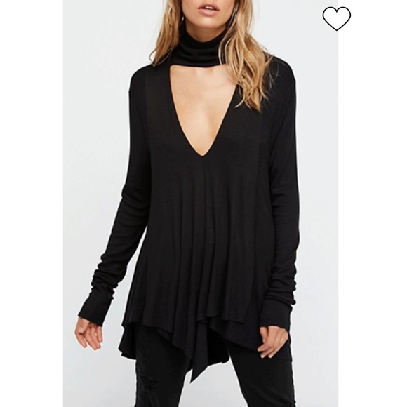 Free People Tops - NET Free People Uptown Turtle Choker-Neck Top Bohemian style drapy asymmetrical